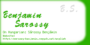 benjamin sarossy business card